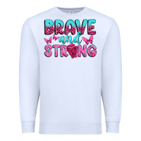 White Brave and Strong Premium Sweatshirt - texasbilliewilder