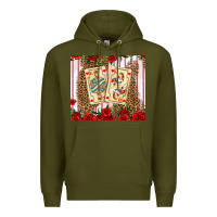 Army Green valentines day playing cards Premium Hoodie - AdoDesignShop
