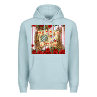 Blue Mist valentines day playing cards Premium Hoodie - AdoDesignShop