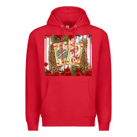 Red valentines day playing cards Premium Hoodie - AdoDesignShop