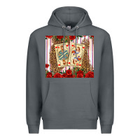Rock valentines day playing cards Premium Hoodie - AdoDesignShop