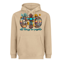 Mushroom with god all things are possible cross Heavyweight Hoodie - Zillion Design Studio