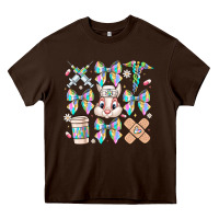 Chocolate Brown easter bow Heavy Core Tee - CowhideDigitalArt