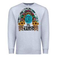 Heather Grey western rainbow  be kind Premium Sweatshirt - RanaPortraitStore
