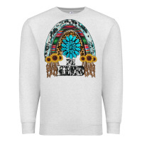 Oatmeal Heather western rainbow  be kind Premium Sweatshirt - RanaPortraitStore