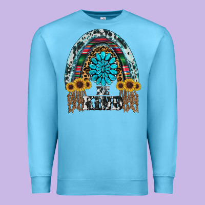 Western Rainbow  Be Kind Premium Sweatshirt Designed By Ranaportraitstore