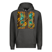 Charcoal Heather aztec and sunflowers Premium Hoodie - BundleAndBundleShop