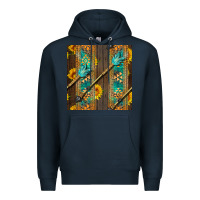 Navy aztec and sunflowers Premium Hoodie - BundleAndBundleShop