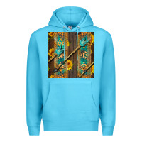 Ocean Blue aztec and sunflowers Premium Hoodie - BundleAndBundleShop