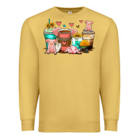 Antique Gold pigs coffee cups Premium Sweatshirt - Zillion Design Studio