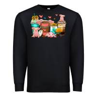 Black pigs coffee cups Premium Sweatshirt - Zillion Design Studio