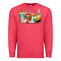 Cardinal pigs coffee cups Premium Sweatshirt - Zillion Design Studio
