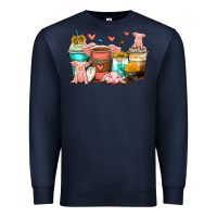 Navy pigs coffee cups Premium Sweatshirt - Zillion Design Studio
