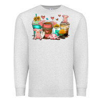 Oatmeal Heather pigs coffee cups Premium Sweatshirt - Zillion Design Studio