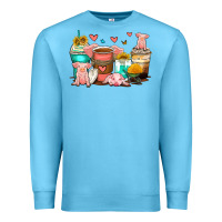 Ocean Blue pigs coffee cups Premium Sweatshirt - Zillion Design Studio