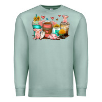Seafoam pigs coffee cups Premium Sweatshirt - Zillion Design Studio