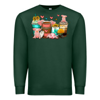 Sports Green pigs coffee cups Premium Sweatshirt - Zillion Design Studio