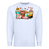 White pigs coffee cups Premium Sweatshirt - Zillion Design Studio