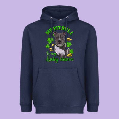 St Patricks Day My Pitbuli My Lucky Charm Heavyweight Hoodie Designed By Ranaportraitstore