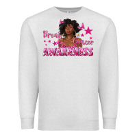 Breast Cancer Awareness With Afro Woman Premium Sweatshirt | Teevron