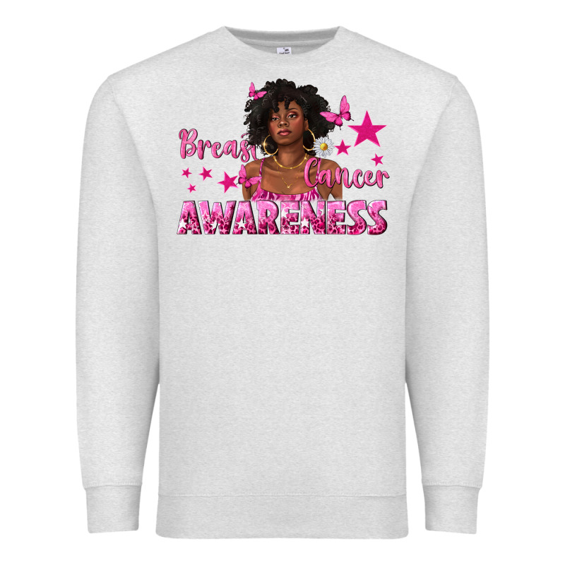 Breast Cancer Awareness With Afro Woman Premium Sweatshirt by texasbilliewilder | Teevron