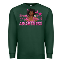Sports Green Breast Cancer Awareness with Afro Woman Premium Sweatshirt - texasbilliewilder