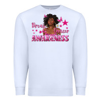 White Breast Cancer Awareness with Afro Woman Premium Sweatshirt - texasbilliewilder