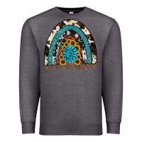 Charcoal Heather rainbow sunflower gemstone Premium Sweatshirt - RanaPortraitStore