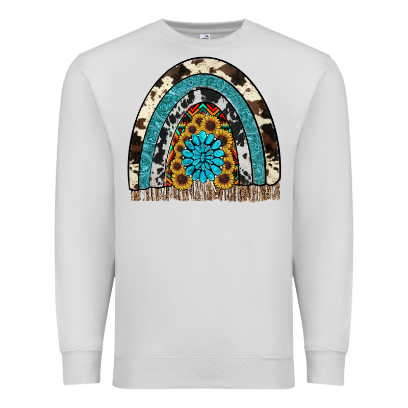 Rainbow Sunflower Gemstone Premium Sweatshirt by RanaPortraitStore | Teevron