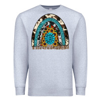Heather Grey rainbow sunflower gemstone Premium Sweatshirt - RanaPortraitStore