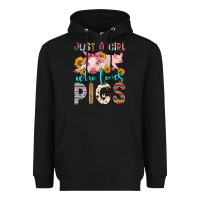 Black just a girl who loves pigs Heavyweight Hoodie - Zillion Design Studio