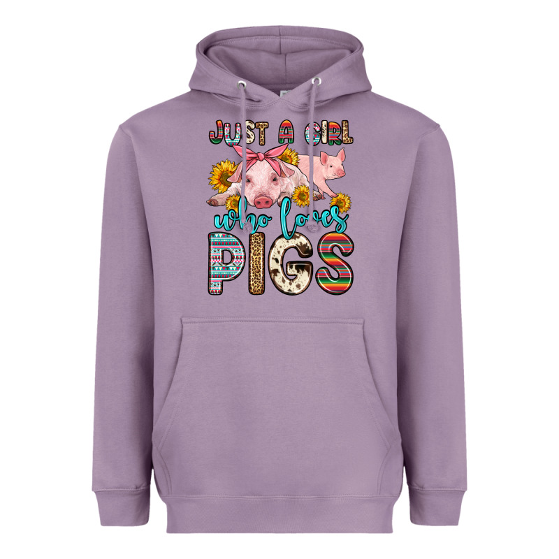 Just A Girl Who Loves Pigs Heavyweight Hoodie by Zillion Design Studio | Teevron
