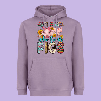 Just A Girl Who Loves Pigs Heavyweight Hoodie Designed By Zillion Design Studio