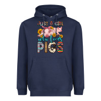 Navy just a girl who loves pigs Heavyweight Hoodie - Zillion Design Studio