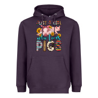 Plum just a girl who loves pigs Heavyweight Hoodie - Zillion Design Studio