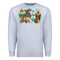 Heather Grey cows coffee cups Premium Sweatshirt - Zillion Design Studio