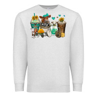 Oatmeal Heather cows coffee cups Premium Sweatshirt - Zillion Design Studio
