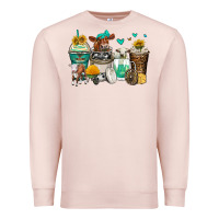 Pale Pink cows coffee cups Premium Sweatshirt - Zillion Design Studio
