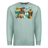 Seafoam cows coffee cups Premium Sweatshirt - Zillion Design Studio