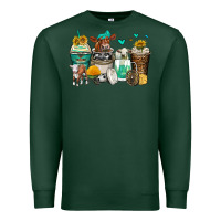 Sports Green cows coffee cups Premium Sweatshirt - Zillion Design Studio