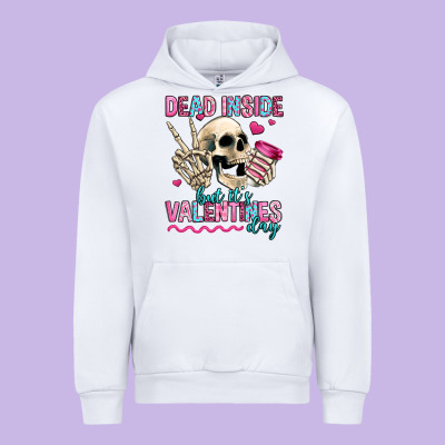 Dead Inside But It's Valentines Day Urban Hoodie Designed By Jasminsmagicworld