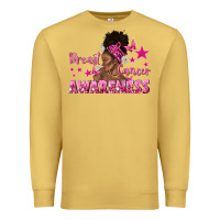Antique Gold Breast Cancer Awareness with Afro Woman Premium Sweatshirt - texasbilliewilder