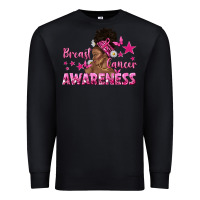 Black Breast Cancer Awareness with Afro Woman Premium Sweatshirt - texasbilliewilder