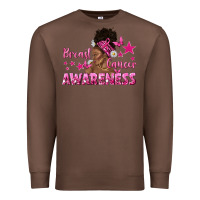 Chestnut Breast Cancer Awareness with Afro Woman Premium Sweatshirt - texasbilliewilder