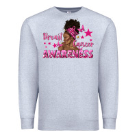 Heather Grey Breast Cancer Awareness with Afro Woman Premium Sweatshirt - texasbilliewilder