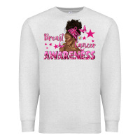 Oatmeal Heather Breast Cancer Awareness with Afro Woman Premium Sweatshirt - texasbilliewilder