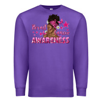 Purple Breast Cancer Awareness with Afro Woman Premium Sweatshirt - texasbilliewilder