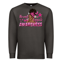 Smoke Breast Cancer Awareness with Afro Woman Premium Sweatshirt - texasbilliewilder