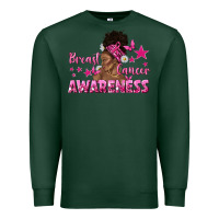 Sports Green Breast Cancer Awareness with Afro Woman Premium Sweatshirt - texasbilliewilder