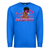 True Royal Breast Cancer Awareness with Afro Woman Premium Sweatshirt - texasbilliewilder